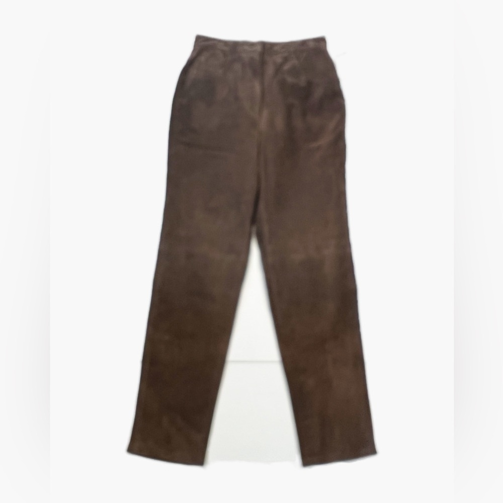 Vintage Forenza Suede Leather Lined High Waist Trousers Womens Size 8 - Picture 3 of 10